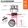 SucceBuy Electric Cotton Candy Machine with Cart Commercial Floss Sugar Maker Stainless Steel Bowl Sugar Scoop and Drawer