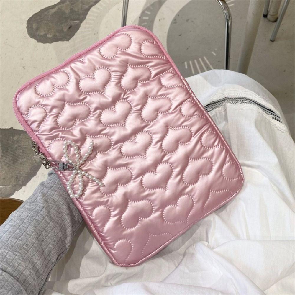 13 15 inch Laptop Sleeve Heart Bowknot Tablet Pouch 2024 Storage Bag Office School