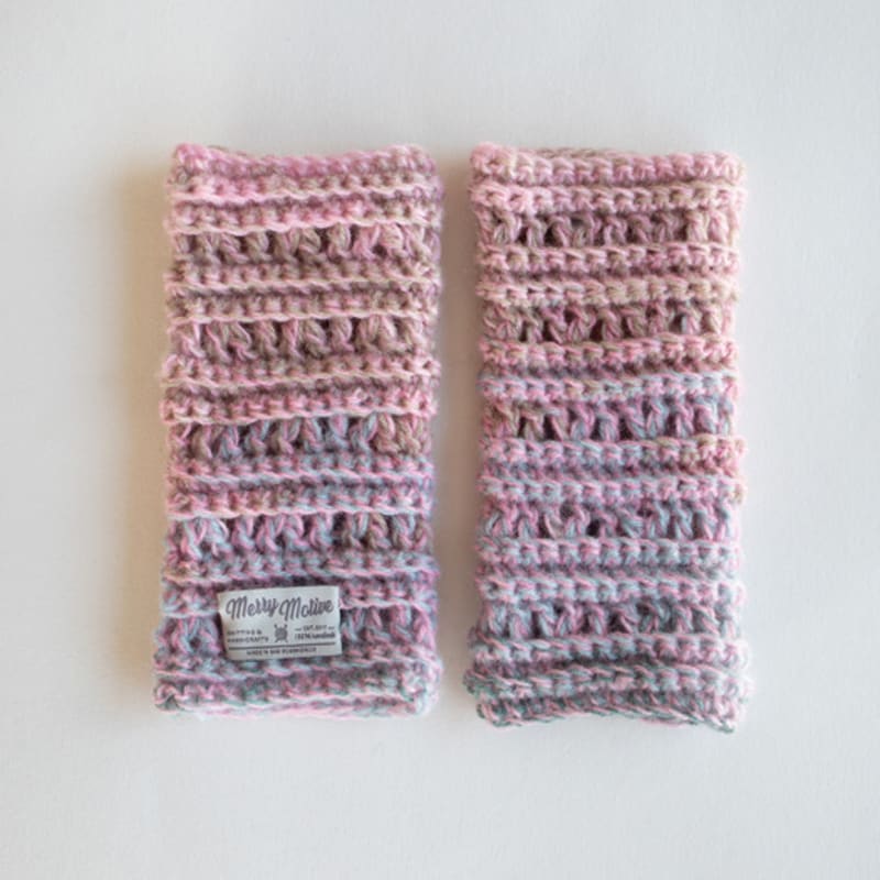 MERRYMOTIVE Wool hairy mix color handwarmer (Pink sky)