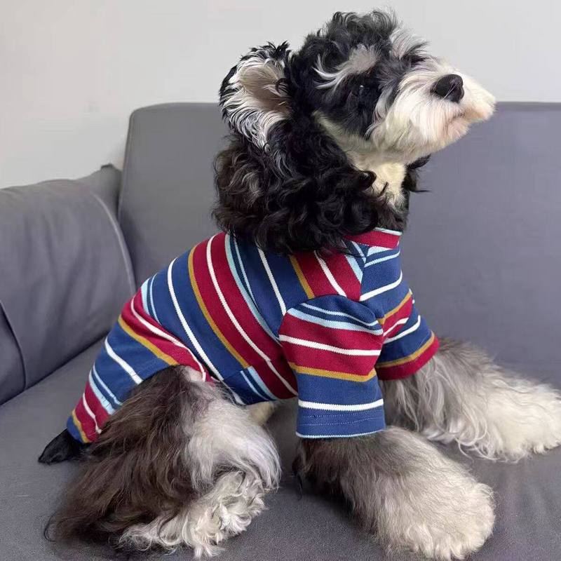Dog Shirts Striped T-Shirt, Summer Pet Clothes for Small Dogs, Breathable Soft Puppy Apparel Cat Tee