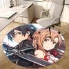 Sword Art Online, Асуна и Кирико Коврик-подкладка под стул Круглый ковер Ковер для офиса, Машинная стирка, Нескользящий, Подходит для гостиных, спален