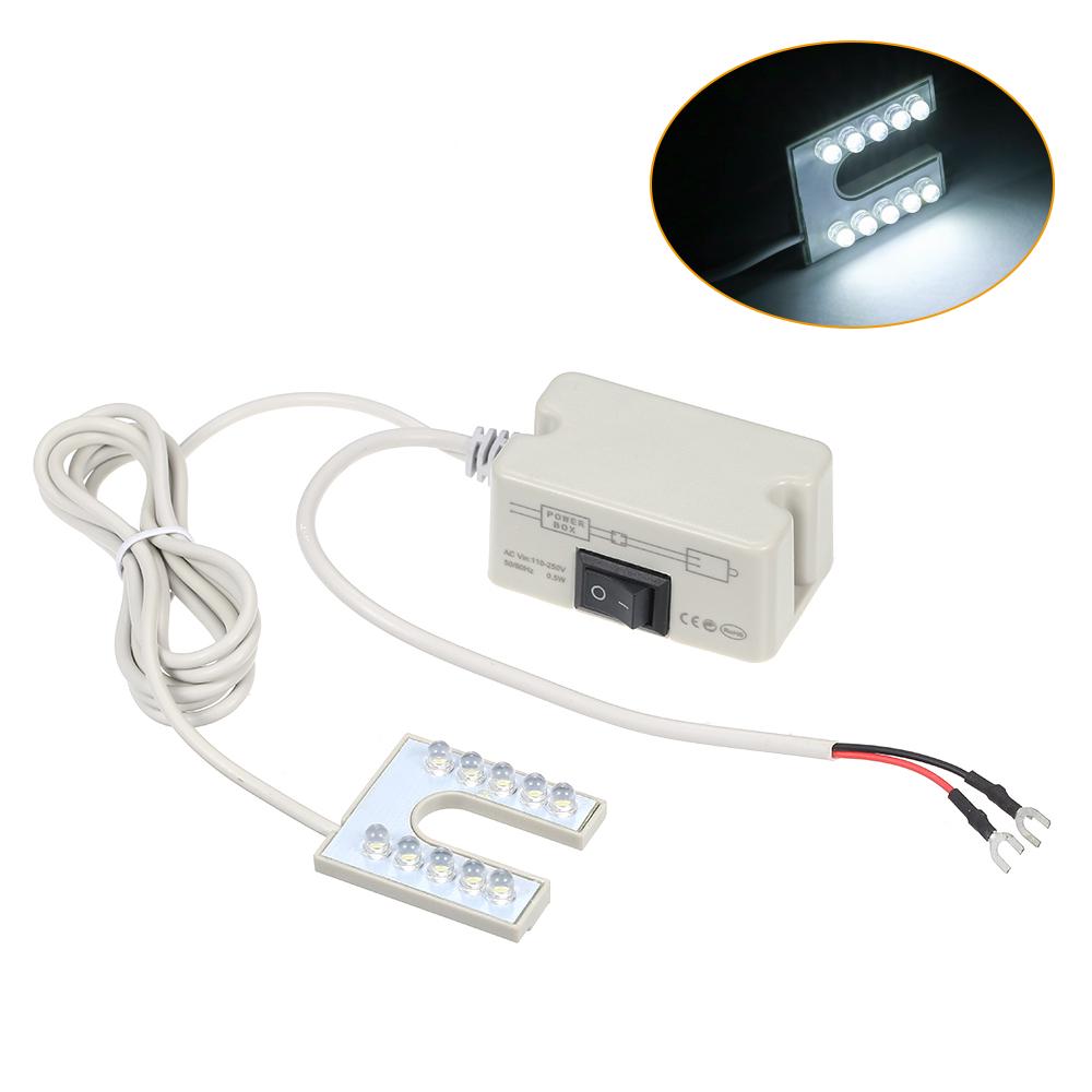 AC110-250V 2W 10LEDs U-образная лампа для швейной машины с фиксированным основанием для работы по дому
