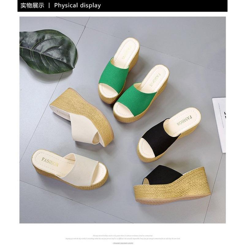 Летние женские маффины на платформе с танкеткой, с открытым носком, удобные дышащие шлепанцы, пляжные сандалии
