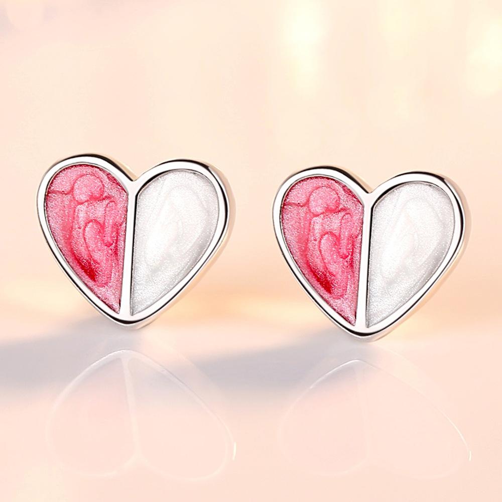 925 Silver Women Hoop Earrings Fashion Pendientes Gift for Female Girl Sparkling Pave CZ U Heart Shape Star Moon Earring E007