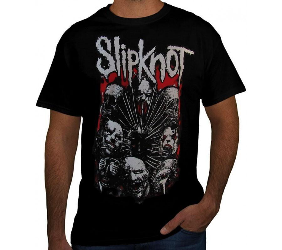 Slipknot Лица Панк-рок Черная футболка