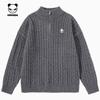Trendy Brand Twisted Flower Stand Up Collar Sweater