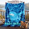Fall Guys Flannel Blanket, Personalized Custom Name Text, Soft Warm Plush Throw Blanket For Gift