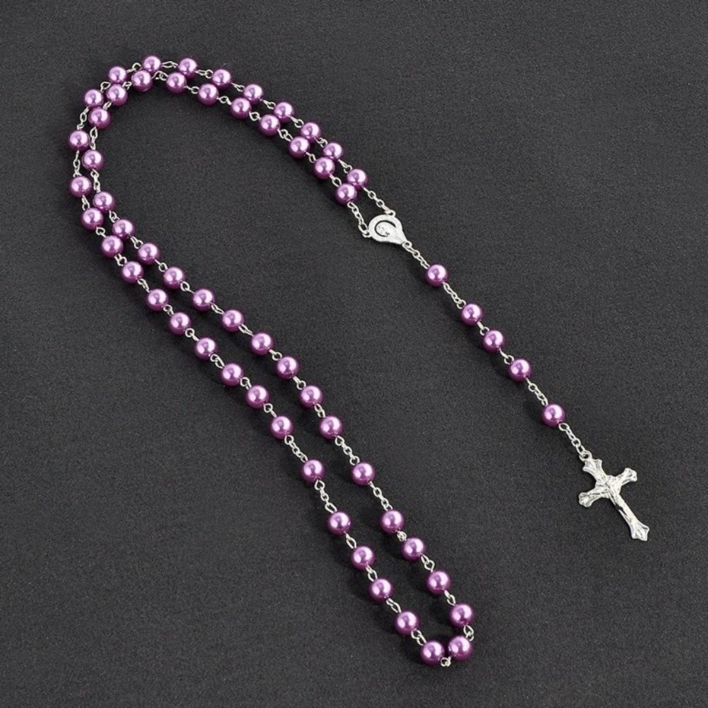 Handmade Beads Rosary Beads Pendant Chain Vintage Style Religious Pendants Christian Jewelry