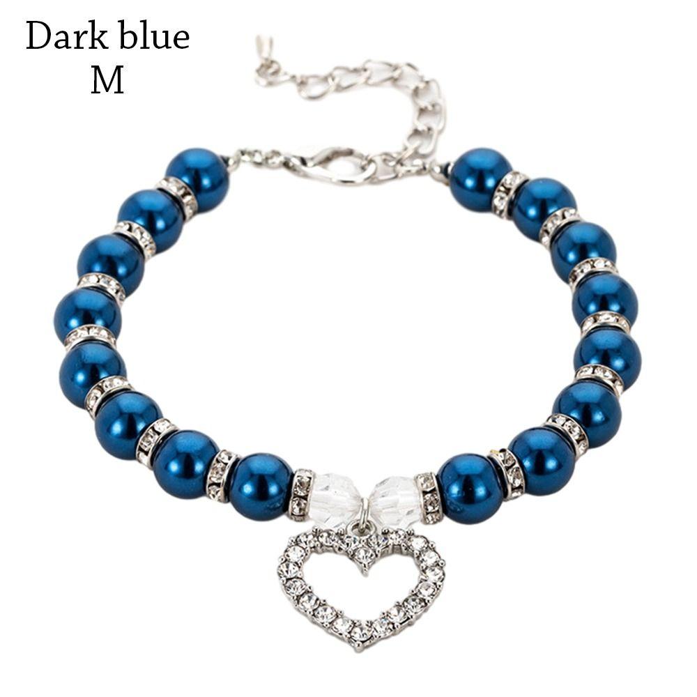 Регулируемое ожерелье из искусственного жемчуга для собак, ошейник для собак, ювелирные изделия, цепочка на шею для собак и кошек, роскошные аксессуары с бриллиантовой подвеской