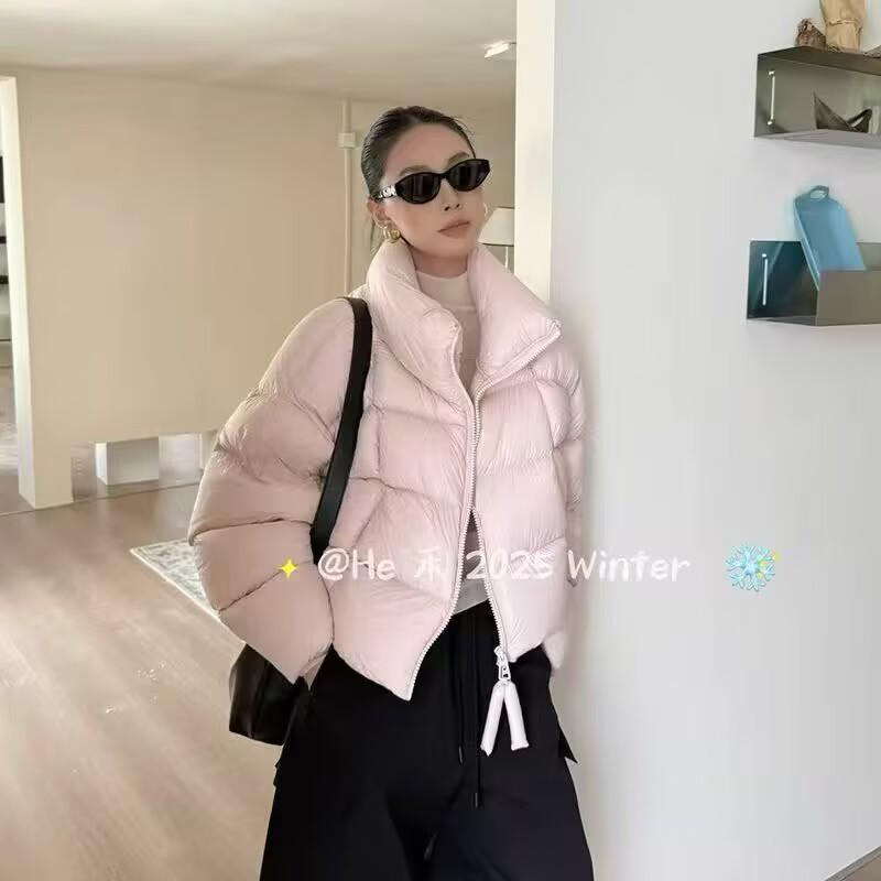 White duck down small puffs high-end loose down jacket women's winter new casual fashion stand-up collar short coat