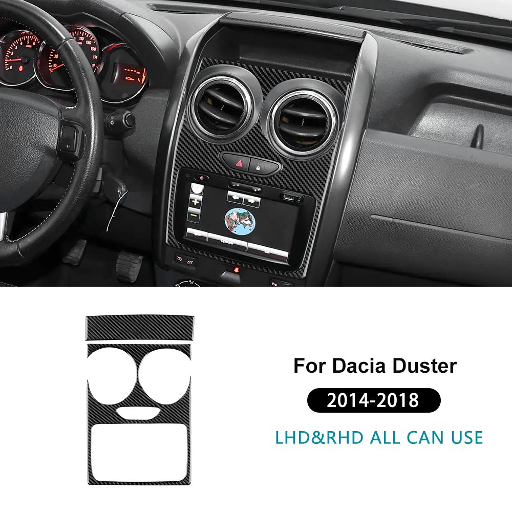 For Dacia Duster 2014 2015 2016 2017 2018 Real Soft Carbon Fiber Sticker LHD RHD Car Central Control Screen Trim Accessories