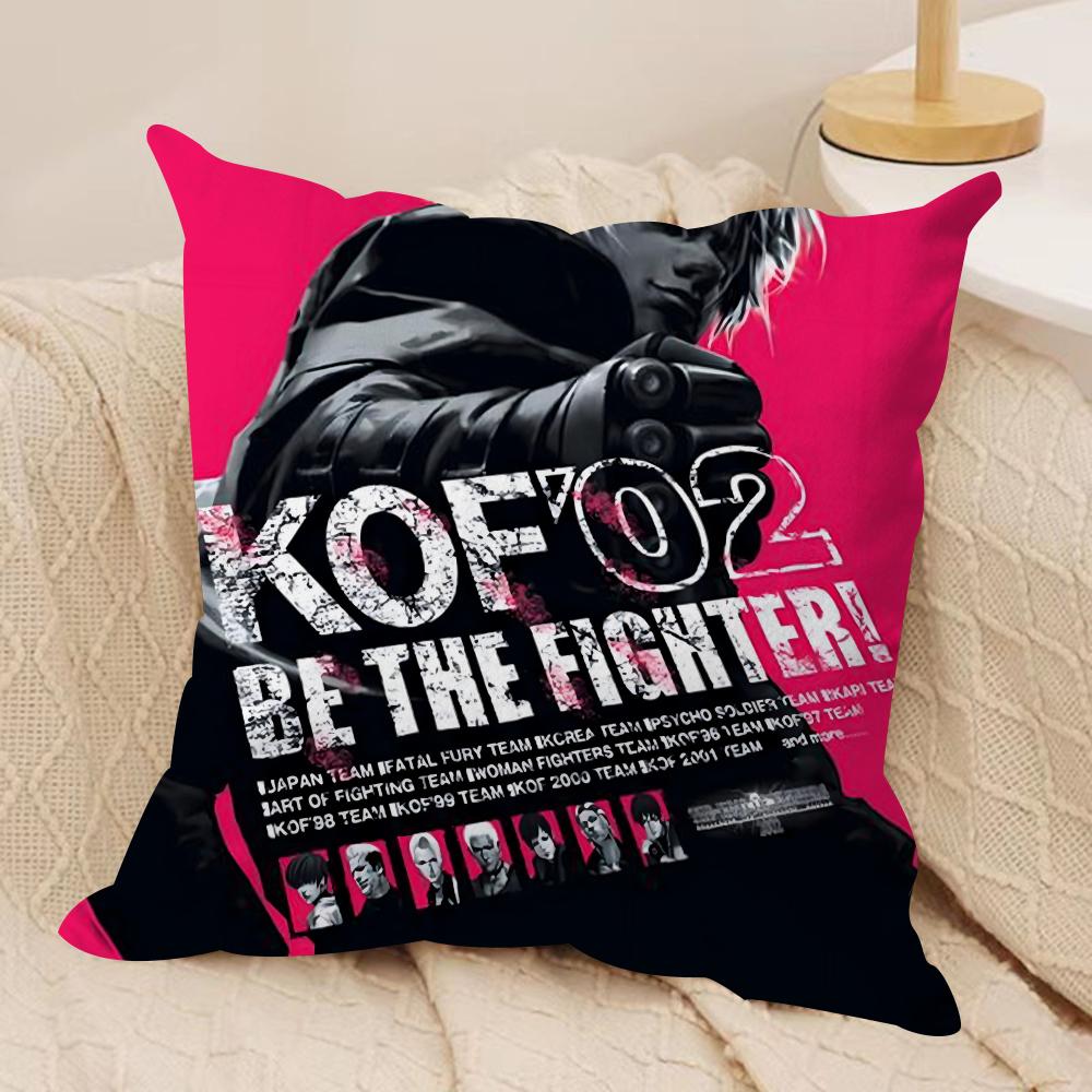 K-KOF TheKing of F-Fighter Наволочка для подушки Шелковистый короткий плюш Двусторонняя печать Чехол для подушки на диван Все сезоны Домашний декор Подарок