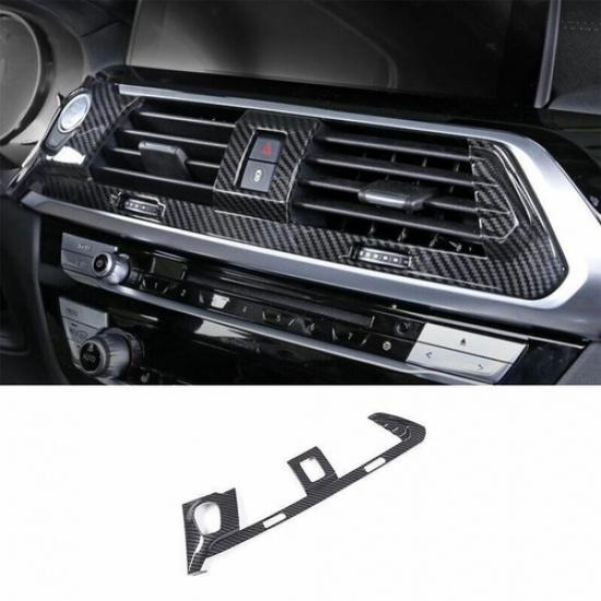 For BMW X3 G01 X4 2018- ABS Carbon Fiber Middle Console Air Outlet Vent Trim