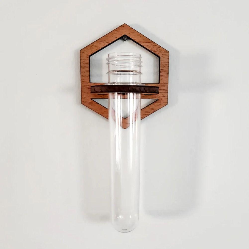 Handmade Wall Vase Wall Hanging Plant Holder Pendant Wood Hydroponic Plant Rack Artificial Flower