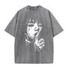 Мужская washed футболка YK Streetwear с графическим принтом Harajuku Hip Hop футболка летняя черная с коротким рукавом хлопковые свободные топы футболки