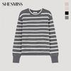  Shs Miss  Wool Stripe Round Neck Knit Sskpoo42050