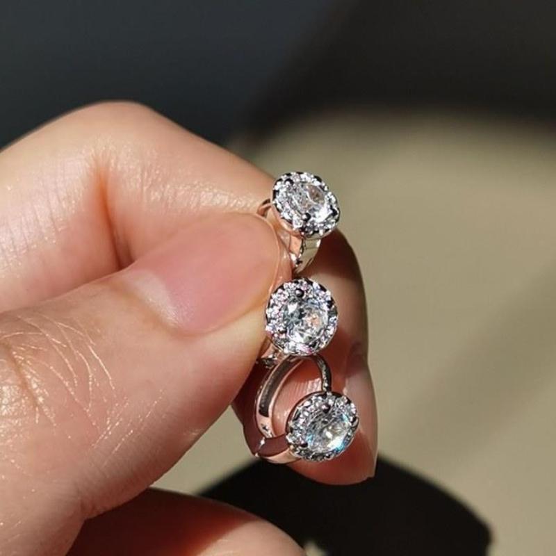 1 пара модных серебряных круглых сережек с цирконами для женщин, предотвращающих аллергию, аксессуары для вечеринок, подарок