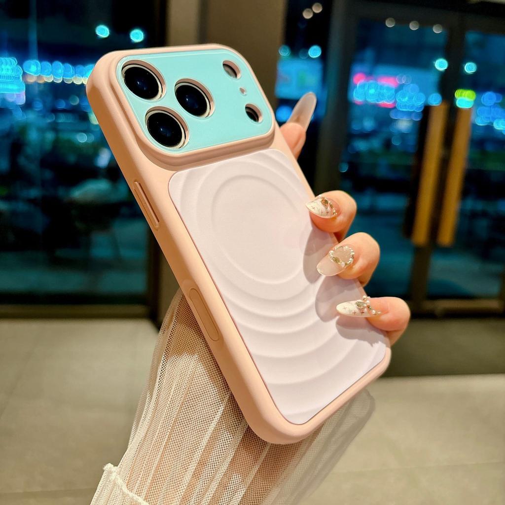 Применимо к чехлу для мобильного телефона iPhone11PROMAX, узор-волна, магнитное крепление, Apple 11, контрастный цвет, макарон, полностью защитный чехол