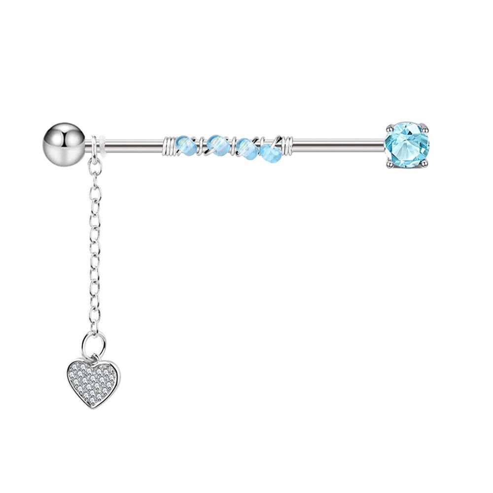 Earrings Heart Pendant Girls Gift Arrow Barbell Cartilage Stud Earrings Ear Bone Stud Industrial Barbell Earring Long Ear Stud