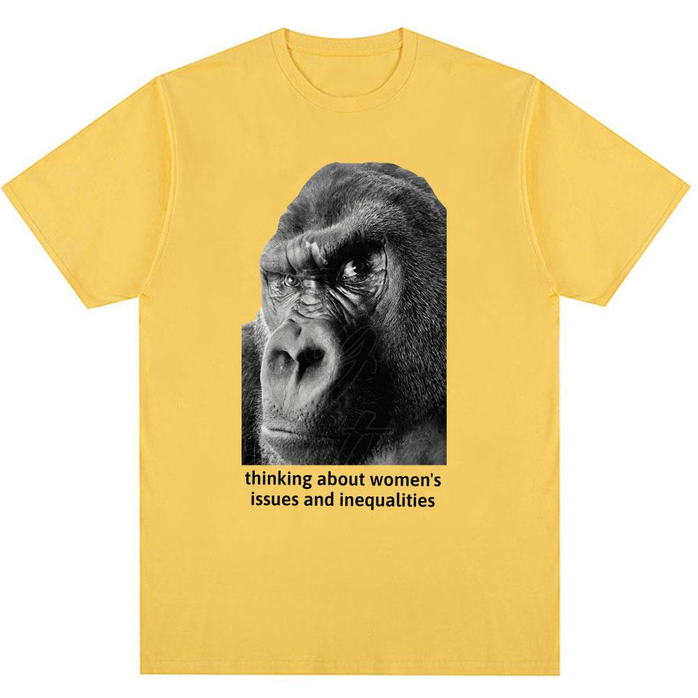 Feminism Gorilla Funny Meme Graphic Tshirt Men Women Humor Fashion Summer T-shirt Oversized Cotton Casual Vintage T Shirts Gifts
