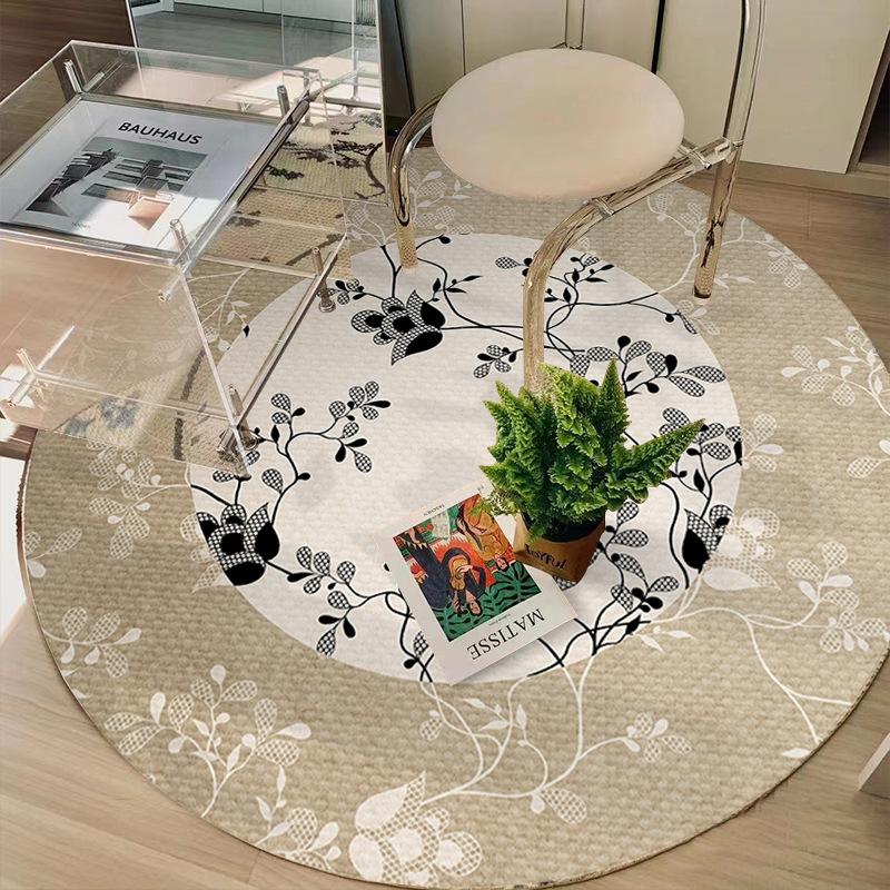 Living Room Circular Carpet Dirt Resistant Coffee Table Mat Bedroom Decoration Bedside Carpet