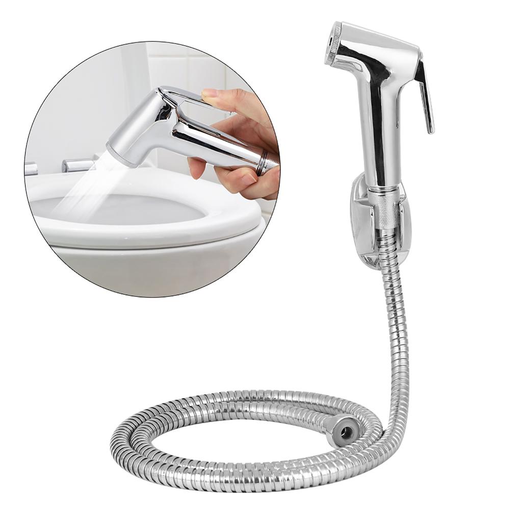 3Pcs/Set Electroplating Bidet Sprayer Spray Head Bracket Hose Kit Bathroom Cleaning Accessories