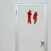 Entrance Bathroom Door Mirror Surface Decal Woman & Man Toilet Wall Stickers Washroom Sign Poster