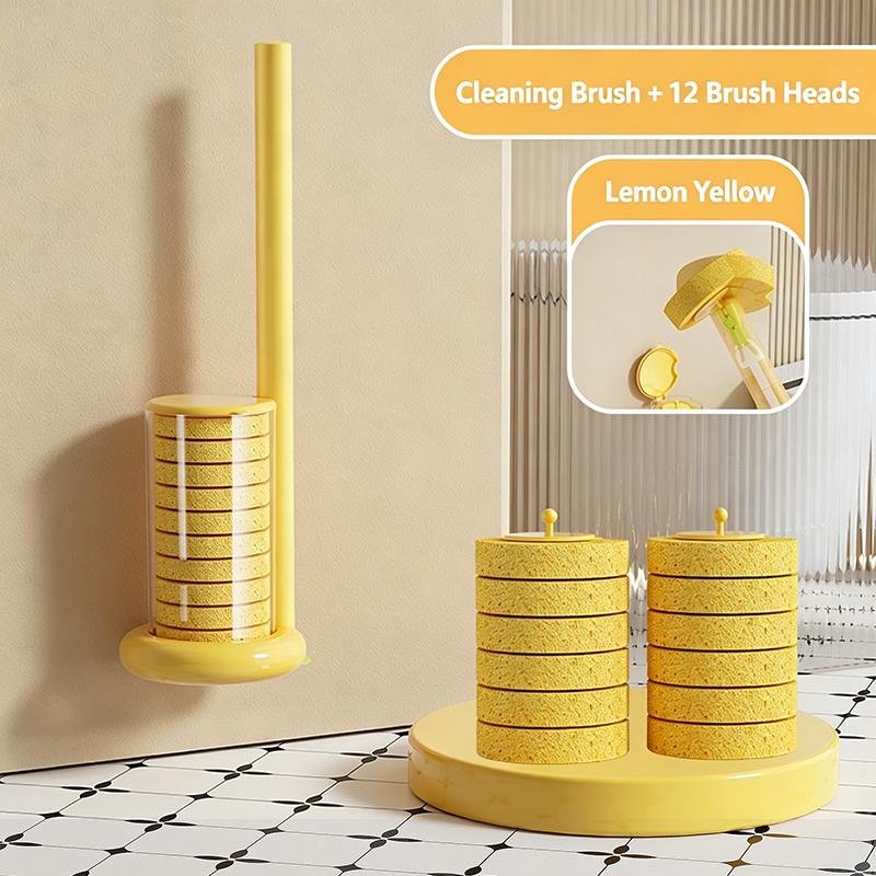 Disposable Toilet Brush Kit with Removable Heads for Bathroom Germ-Free and Efficient Strain-Free Cleaning