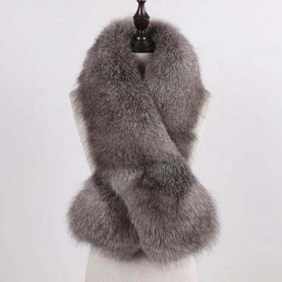 New Winter Lady Natural Luxury Real Fox Fur Scarf Shawl Full Pelt Warm Soft Genuine Fox Fur Scarves Women Real Fur Muffler