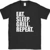 Eat Sleep Grill Repeat T-Shirt Funny Hobby BBQ 4TH of July Holiday Gift Tee