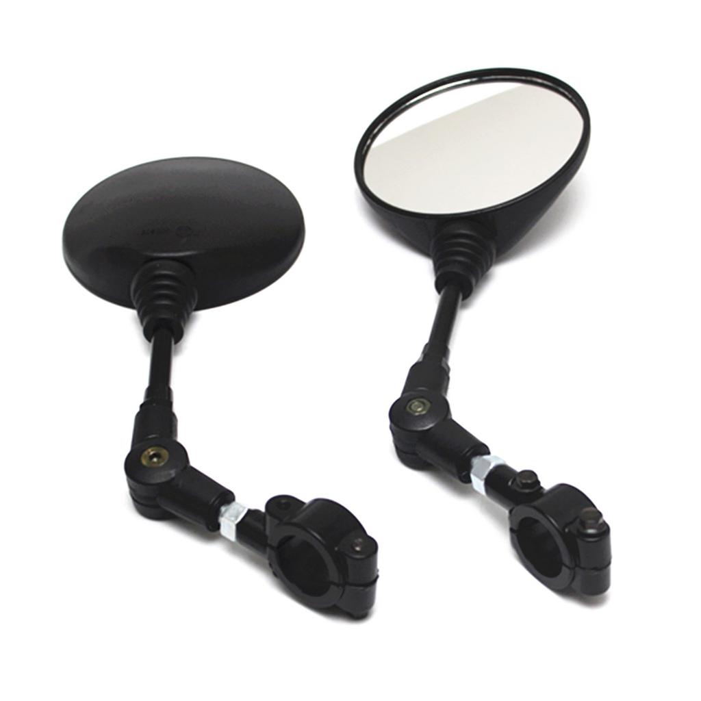 1 Pair Universal Motorcycle Scooter Aluminum Alloy Handlebar Collapsible Round Shape Rearview Side Mirror Base Modified