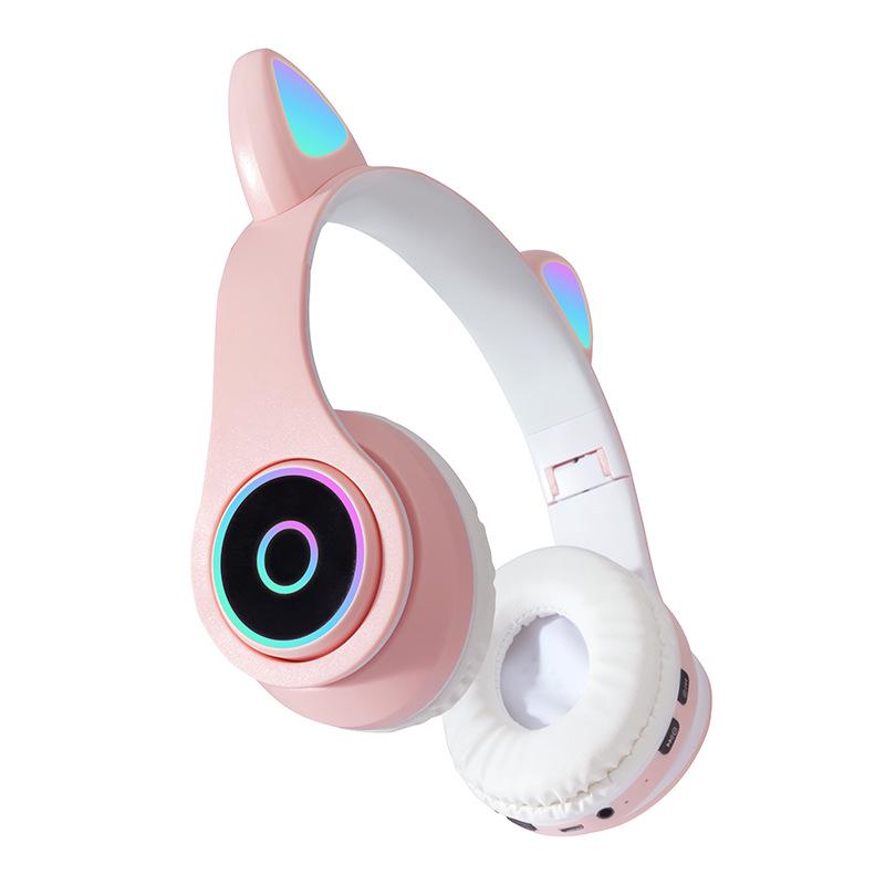 Светящаяся беспроводная Bluetooth-гарнитура с ушками кошки B39A