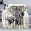Cute Elephant Print Throw Blanket African Animals Warm Cozy Flannel Home Decor Colorful Dreamy Bubbles Pattern