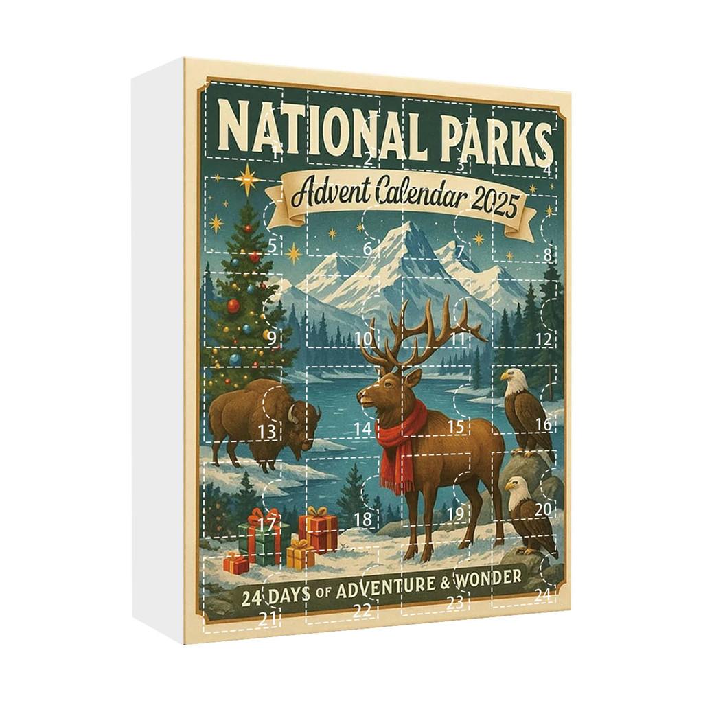 National Parks Christmas Countdown Calendar With Nature Theme For Family And Friends Celebration
