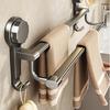 New Double Bar Towel Bar Non-punching Wall Hanging Bathroom Towel Rack Bathroom Suction Cup Towel Rack