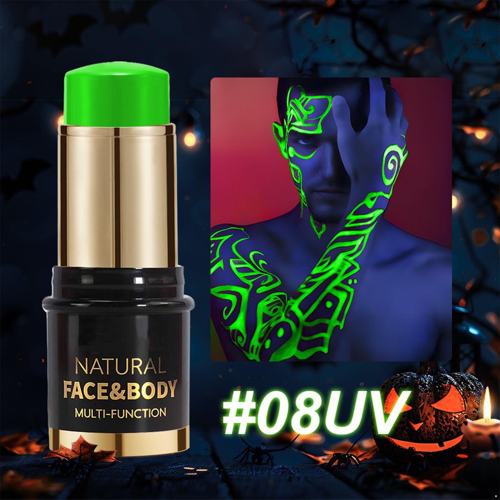 Набор мелков для грима, светящихся в темноте, неоновый УФ-набор для боди-арта, флуоресцентный Хэллоуинский макияж для взрослых, детей, вечеринка, косплей, карнавал, Марди Гра