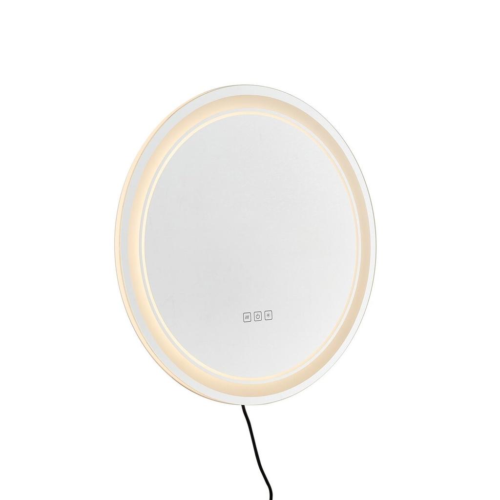 LED Bathroom Mirror 3 Color Anti-fog Wall Mounted Round Vanity Mirror 60cm