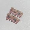 New Style of Wearable Armor Handmade Pure Desire Atmosphere Armor Piece High-end Pink French Flash Diamond Nail Art
