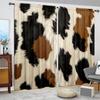 2pcs Cow Pattern Printed Curtain for Home Decor - Rod Pocket Window Treatment for Bedroom, Office, Kitchen, Living Room