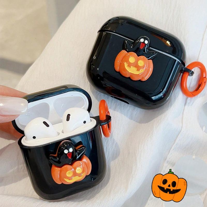 Halloween three-dimensional ghost pumpkin wireless bluetooth headset case anti-drop for AirPods 1/1/1 Pro