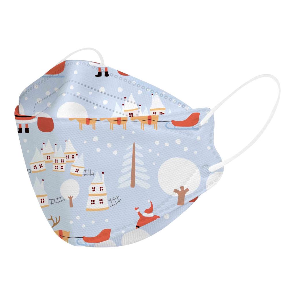 10 шт. Детская одноразовая маска для лица Рождественские 3D-дизайны 4-слойная для лица