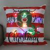 Christmas Light LED   Decoration 45x45cm Santa  Sled Village Color Ball Sofa Seat Pillow Sleeve  Cases