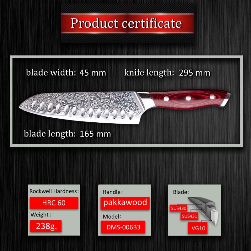 2 шт. кухонные ножи из дамасской стали, нож шеф-повара Сантоку, японский клинок из дамасской стали vg10