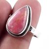 Подарочное кольцо ручной работы из стерлингового серебра 925 пробы с натуральным родохрозитом S.10 s1e91