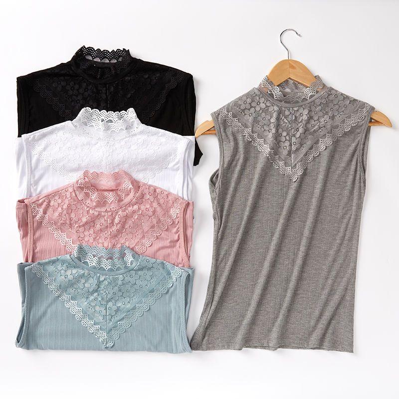 Lace Vest Women's Ribbed Modal Loose Sleeveless Solid Color Top, Base Shirt Plus Size Summer Trend
