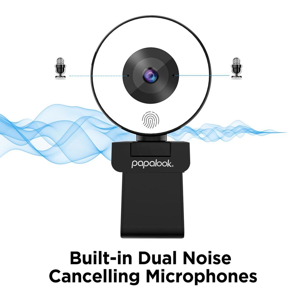 Веб-камера PAPALOOK со светодиодом HD1080P, 3 уровня яркости, штатив, автоматическая подсветка, потоковая передача в реальном времени, внешний веб-сайт от Streaming