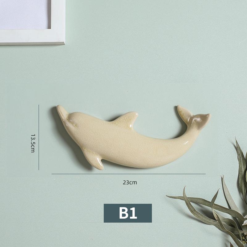 1 шт. 3D керамические фрески в скандинавском стиле с дельфинами, настенные фоны, декор для ремесел, ресторана, гостиной, офиса, украшения