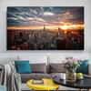 Нью-Йорк, вид на закат, холст, картины на стене, художественные постеры и принты, настенные картины на Манхэттене, украшение для дома