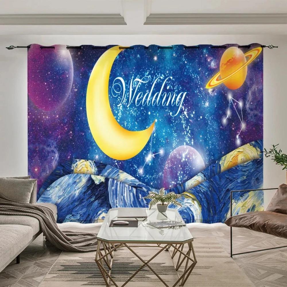 Nordic Modern Science High Shading Curtain Technology Background Space Astronaut Детская комната Мальчик Спальня Игровой зал Штора