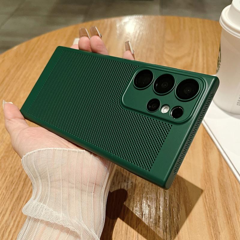 Сетчатый дышащий чехол для рассеивания тепла для Samsung Galaxy S23 S22 S21 Note 10 Plus 20 Ultra S20 FE A73 A53 A52 A54 Жесткий чехол для ПК